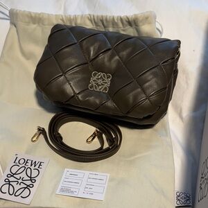Loewe Goya Quilted Crossbody Bag, Army Green